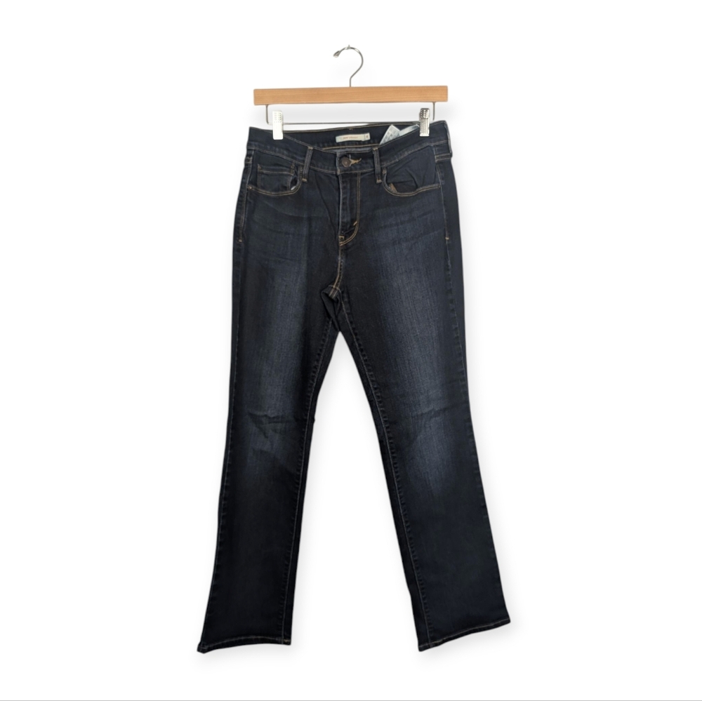 Levi’s 505 Dark Wash Classic Mid-Rise Straight Leg Denim Jeans Size 8